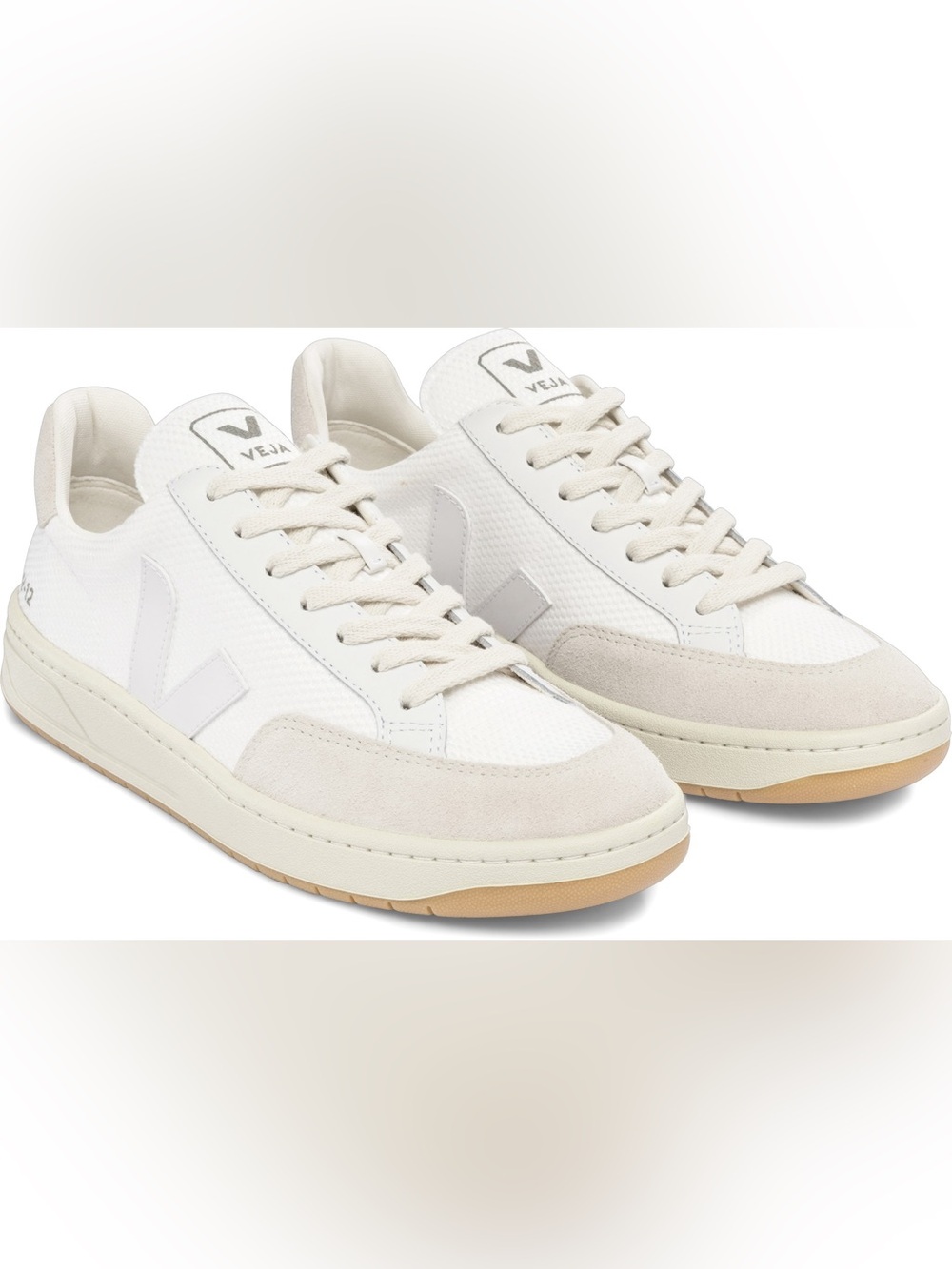 VEJA V-12 B-Mesh Sneakers Womens US 8 EU 39 White Sustainable Casual Shoes